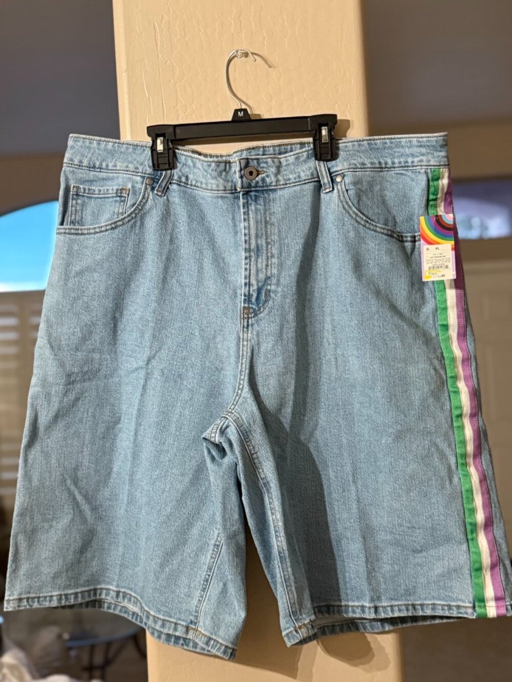 Pride Light Wash Denim Cutoff Shorts Size XL NWT
